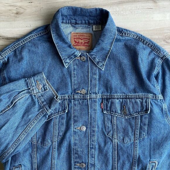 Levi's Jean Jacket Mens Large Blue Denim Type 3 Classic Retro Trucker Jacket - Picture 1 of 15